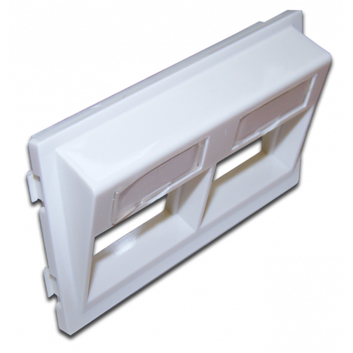 Angled double adapter frame for floor towers, white